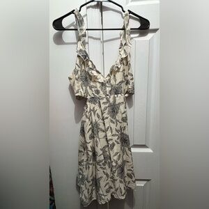 Abercrombie & Fitch Cream and Black Floral Mini Dress